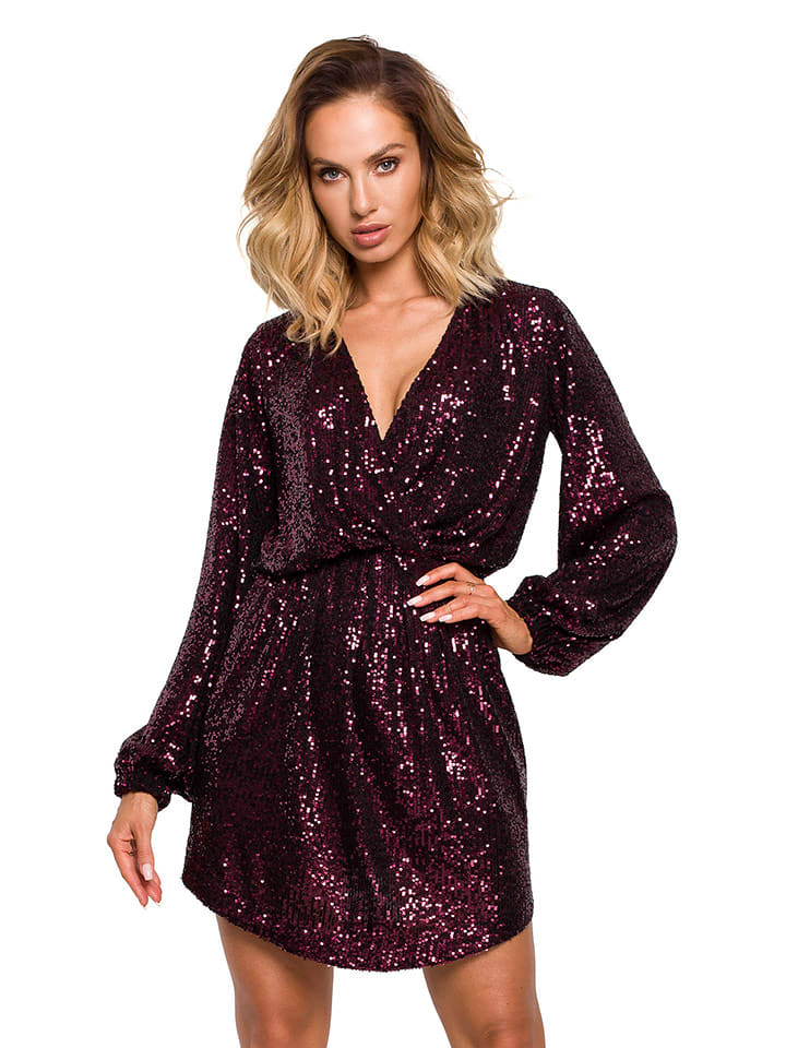 made of emotion Sukienka w kolorze bordowo-fioletowym rozmiar: L