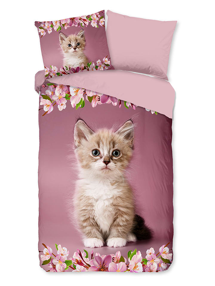 Good Morning Komplet pościeli "Look" w kolorze jasnoróżowym rozmiar: 140x220 cm