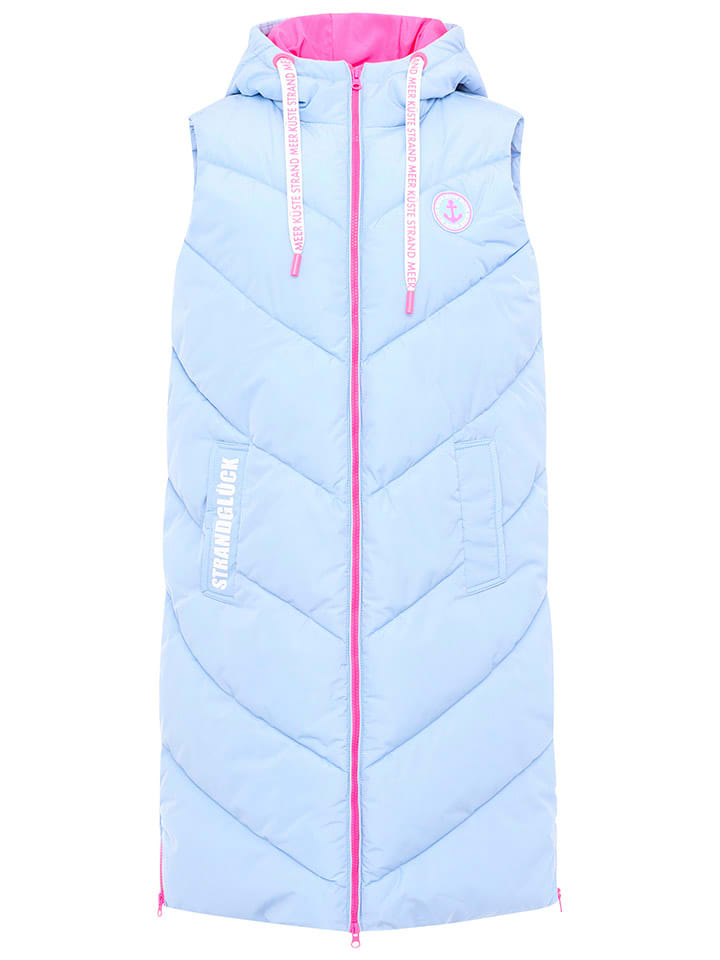 Zwillingsherz Kamizelka pikowana w kolorze błękitno-różowym rozmiar: M