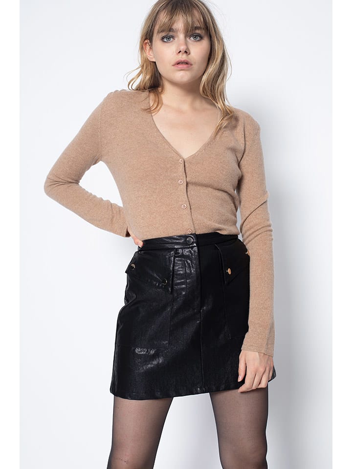 Perfect Cashmere Kaszmirowy kardigan "Paige" w kolorze cielistym rozmiar: L