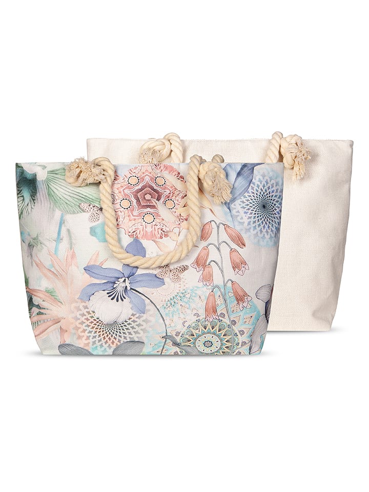 Hip Torba plażowa "Zephir" w kolorze beżowo-niebieskim - 60 x 43 cm rozmiar: 43x60 cm