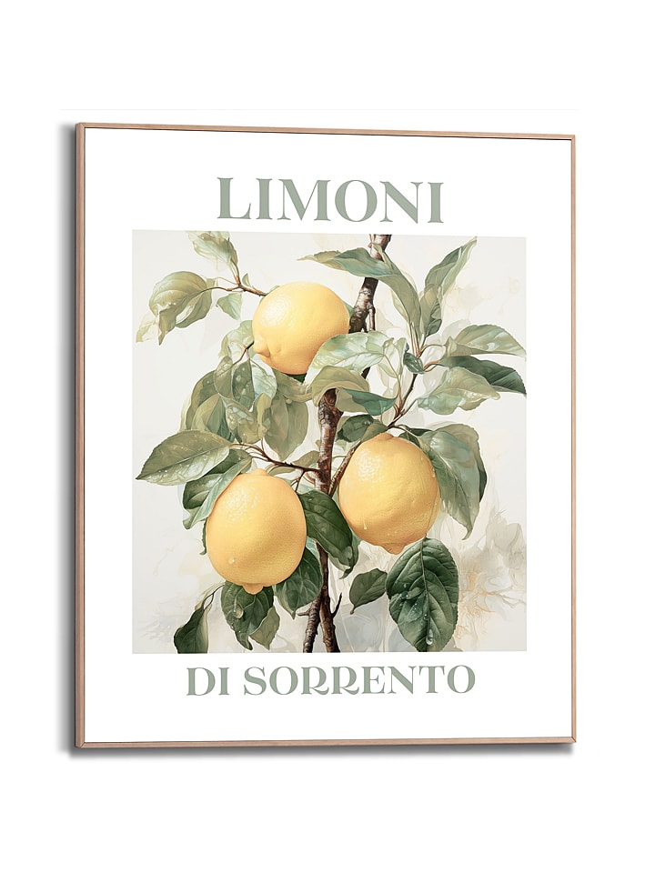 Orangewallz Druk artystyczny "Limoni" w ramce rozmiar: 40x50 cm