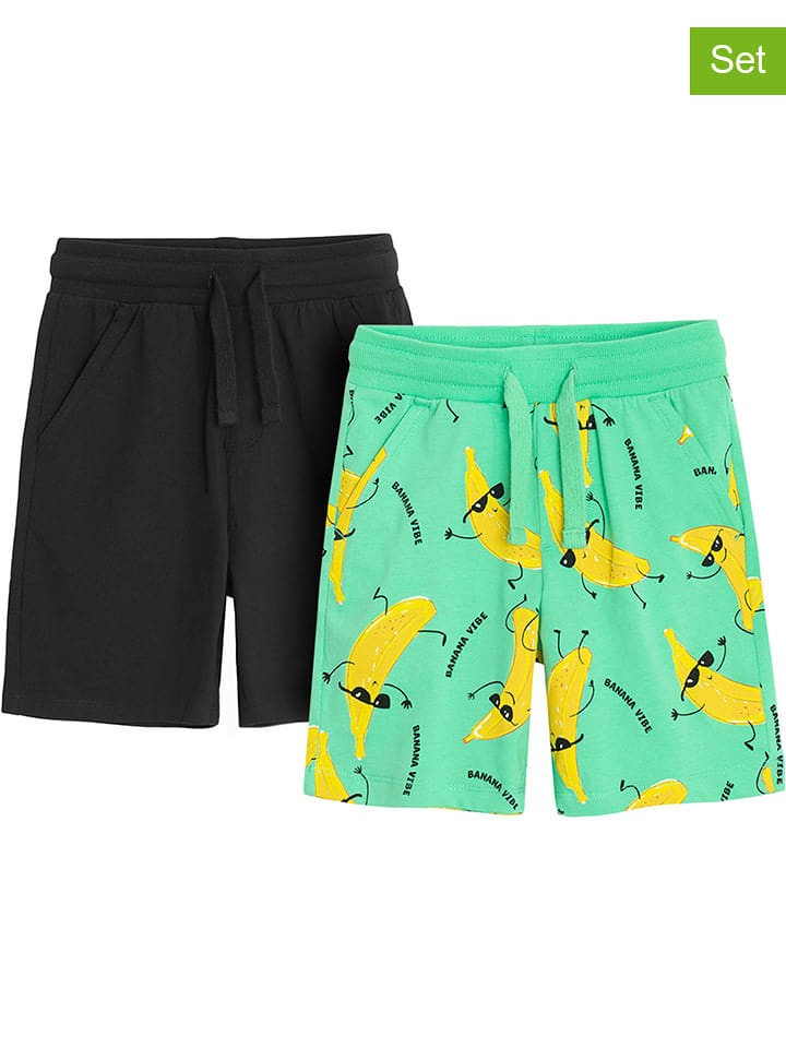 COOL CLUB Szorty (2 pary) w kolorze czarnym i zielonym rozmiar: 104