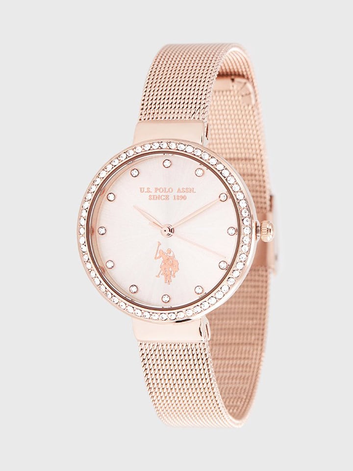 U.S. Polo Assn. Zegarek kwarcowy w kolorze różowozłoto-białym rozmiar: onesize