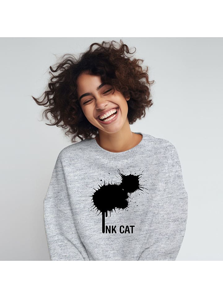 WOOOP Bluza "Ink cat" w kolorze szarym rozmiar: XL