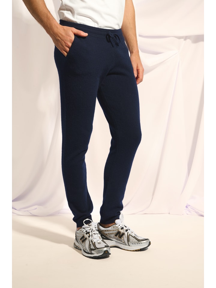 Just Cashmere Kaszmirowe spodnie "Gareth" w kolorze granatowym rozmiar: XXL