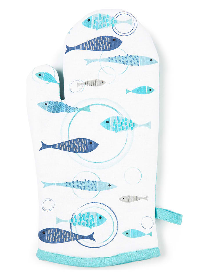 Trendy Kitchen by EXCÉLSA Rękawica kuchenna "North Sea" w kolorze turkusowym - 32 x 18 cm rozmiar: onesize