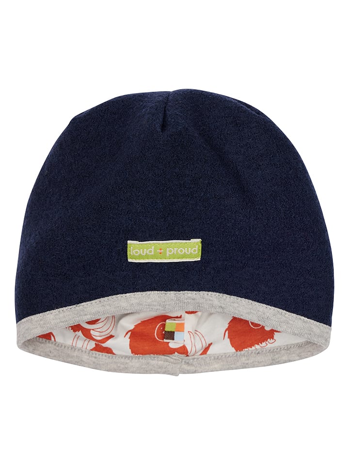 loud + proud Wełniana czapka w kolorze granatowym rozmiar: 74/80