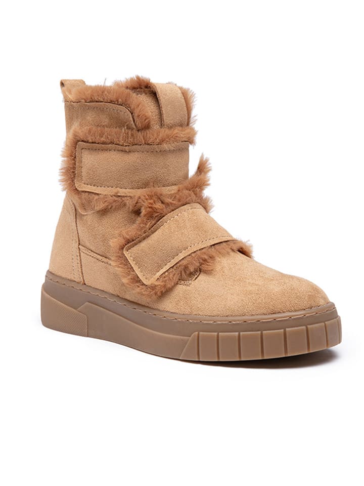 Foreverfolie Kozaki zimowe w kolorze jasnobrązowym rozmiar: 37