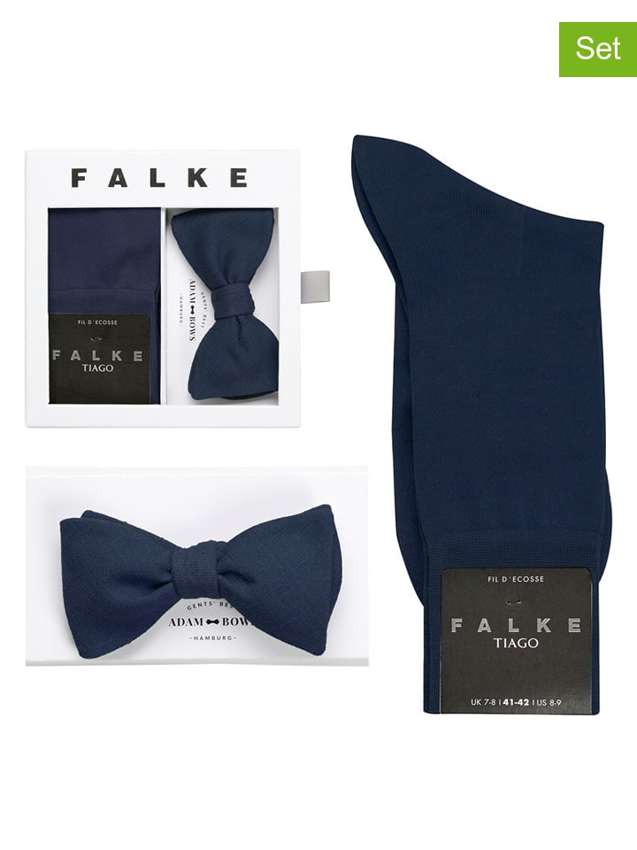 Falke 2-częściowy zestaw w kolorze granatowym: skarpety i muszka rozmiar: 41/42