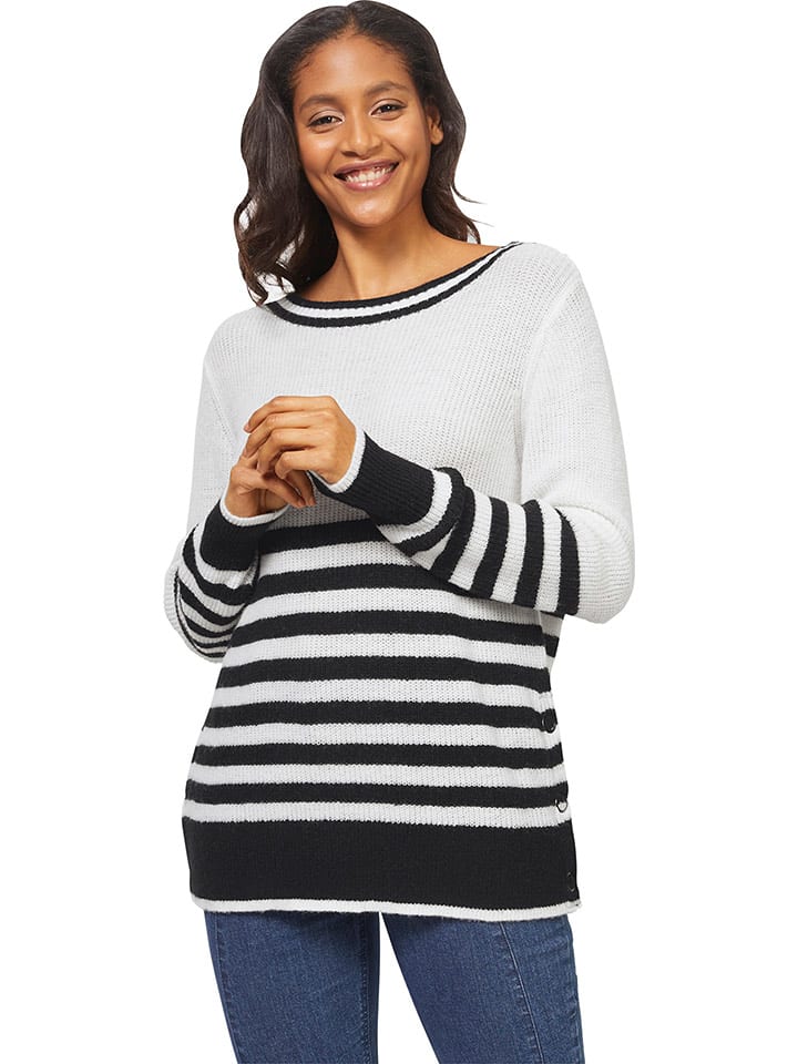 Heine Sweter w kolorze biało-czarnym rozmiar: 40