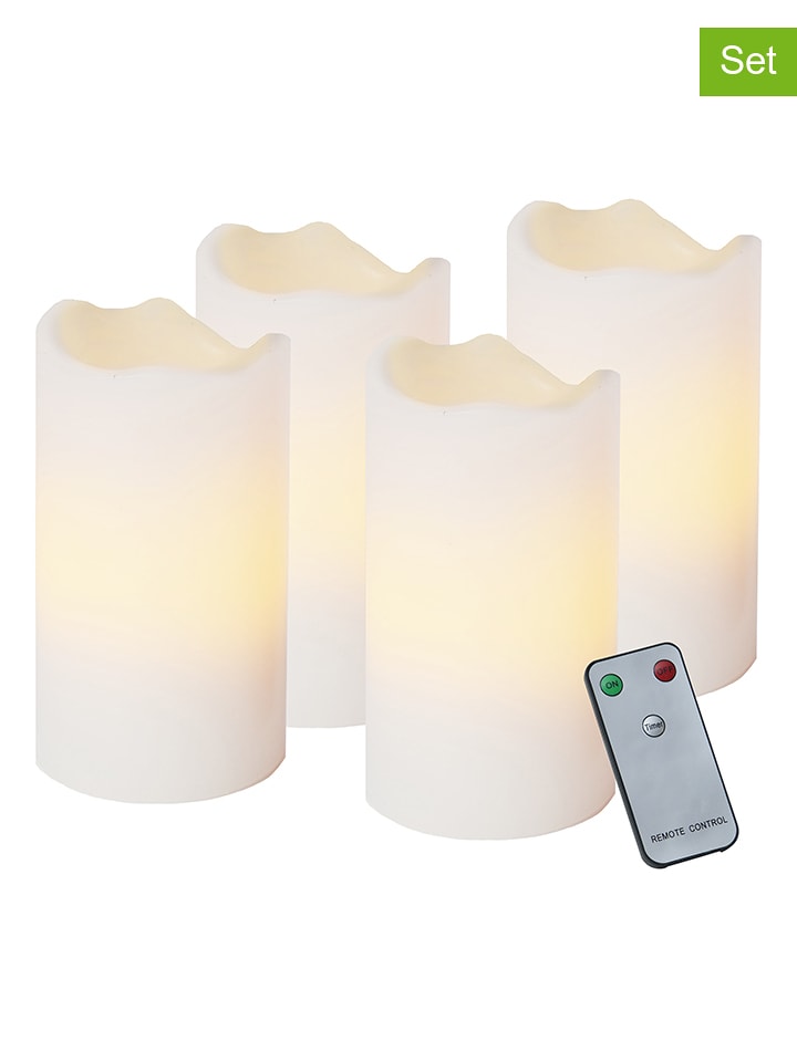 Best Season Świece LED (4 szt.) w kolorze białym - wys. 10 x Ø 5 cm rozmiar: onesize