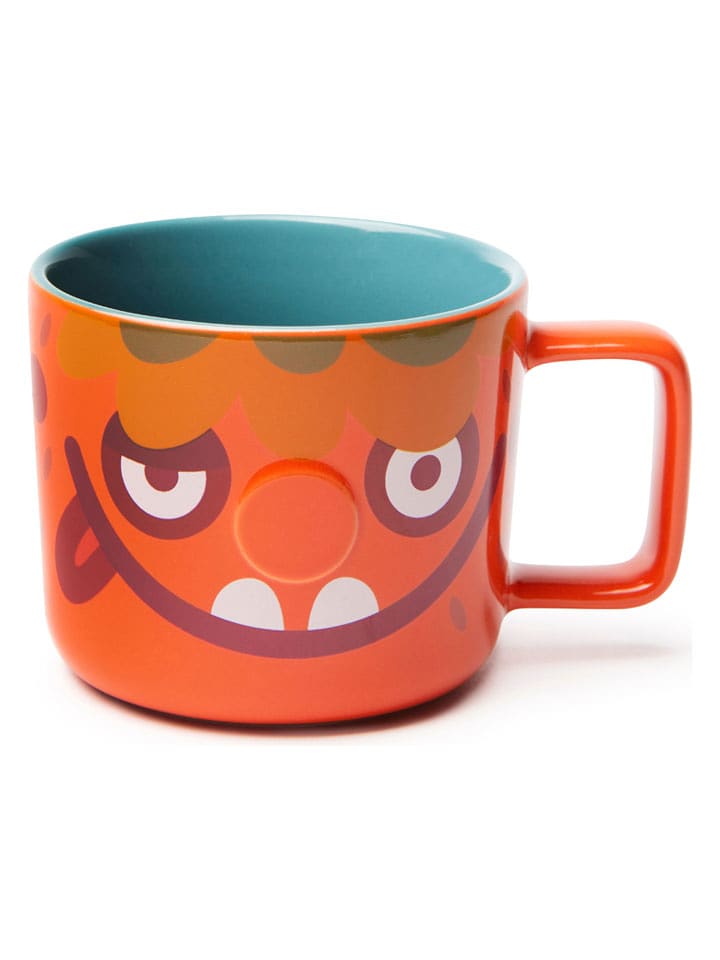 Trendy Kitchen by EXCÉLSA Kubek "The Moonster" w kolorze pomarańczowo-błękitnym do herbaty - 250 ml rozmiar: onesize