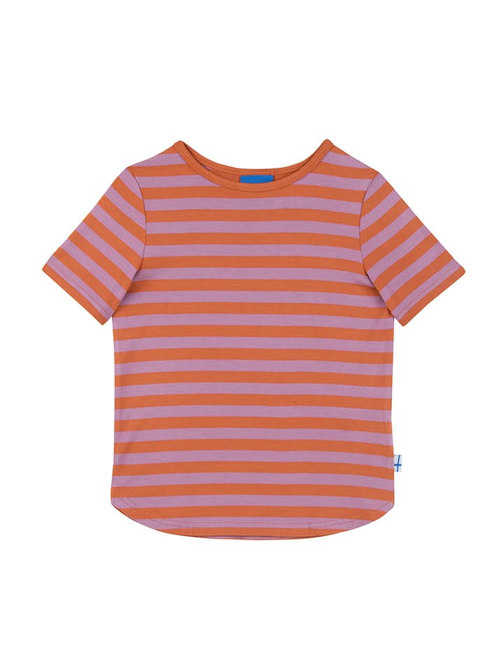 finkid Koszulka "Maalari" w kolorze pomarańczowo-fioletowym rozmiar: 110/120