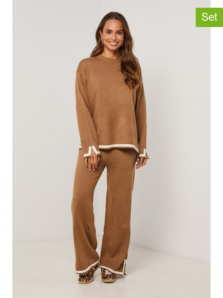 Soft Cashmere 2-częściowy zestaw w kolorze karmelowym rozmiar: 36/38