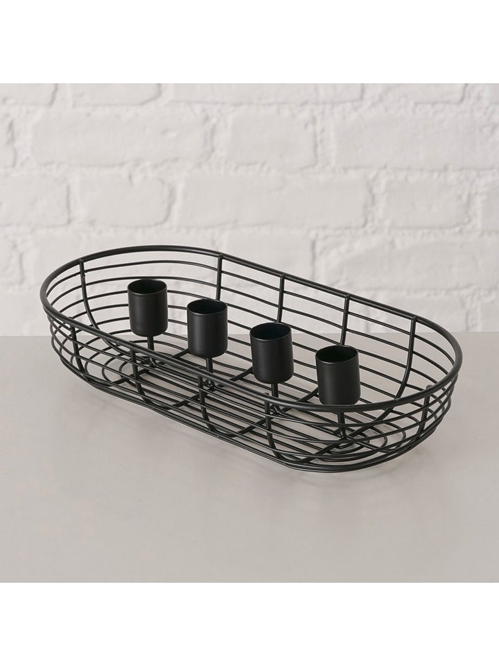 Boltze Świecznik "Matilde" w kolorze czarnym - szer. 28 cm rozmiar: onesize