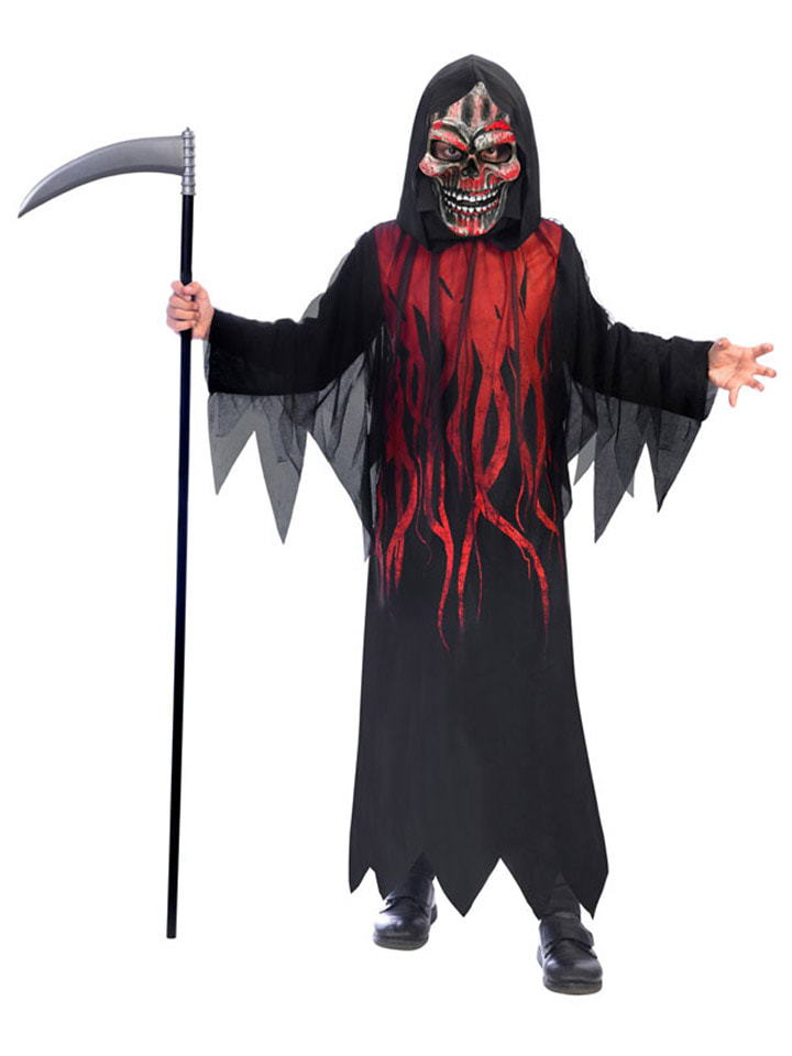 amscan 2-częściowy kostium "Dark Shadow Reaper" w kolorze czarno-czerwonym rozmiar: 140/146