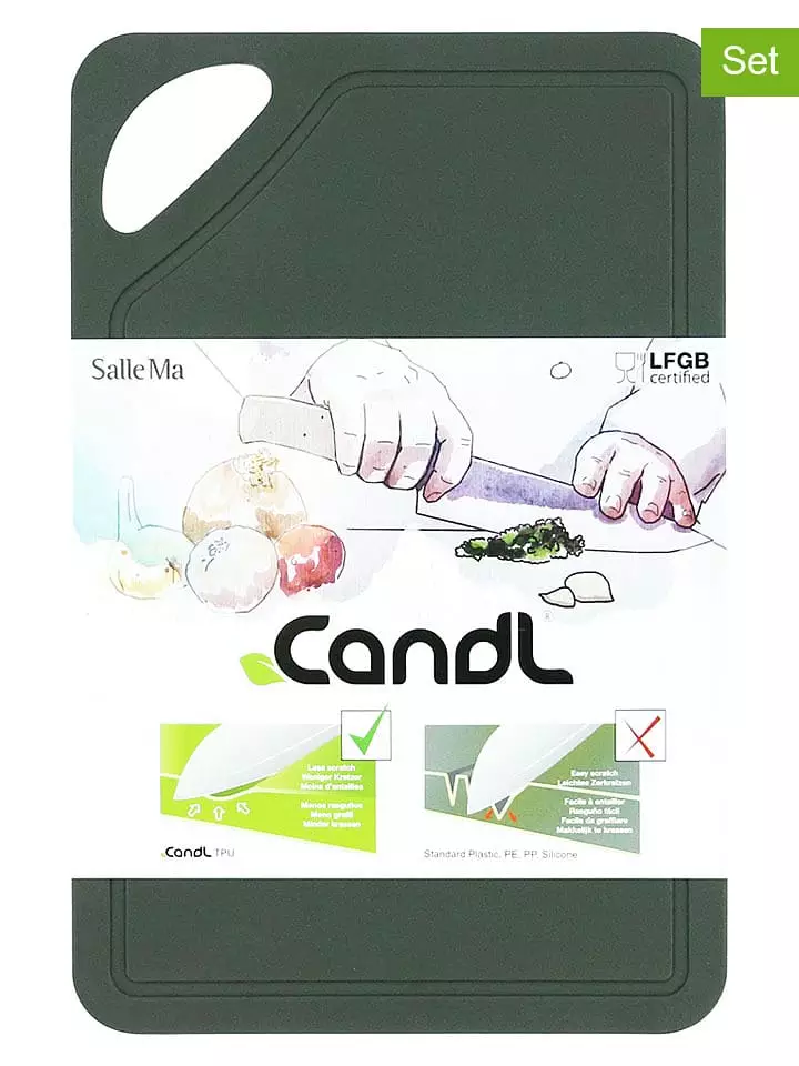 CandL Deski (2 szt.) "Handy" w kolorze zielonym do krojenia - 26,2 x 17 cm rozmiar: onesize