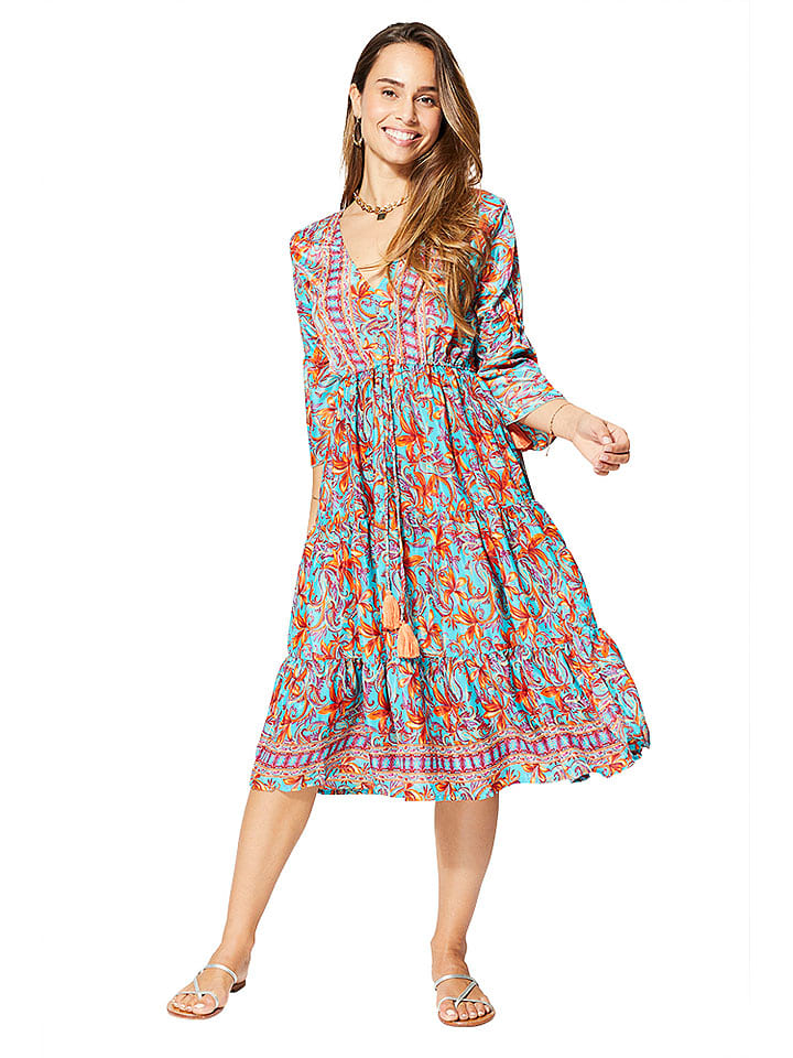 Aller Simplement Sukienka w kolorze błękitno-pomarańczowym rozmiar: 38/40