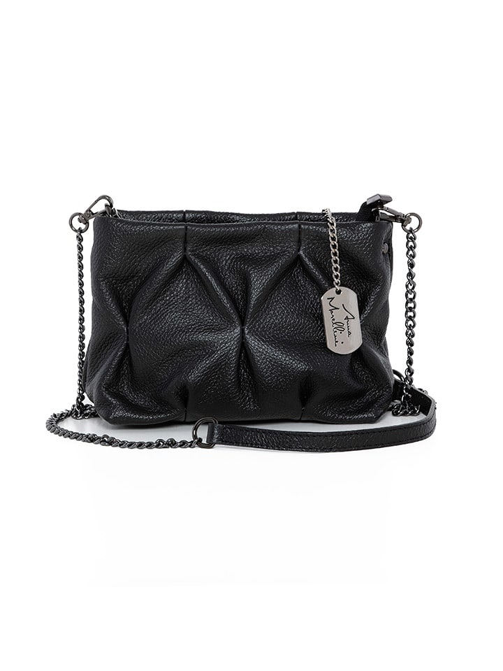 Anna Morellini Skórzana torebka w kolorze czarnym - 20 x 14 x 9 cm rozmiar: onesize