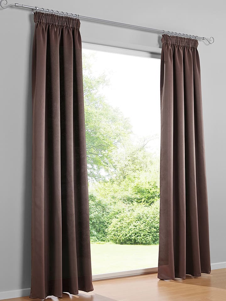 heine home Zasłona dekoracyjna w kolorze brązowym rozmiar: 225x135 cm