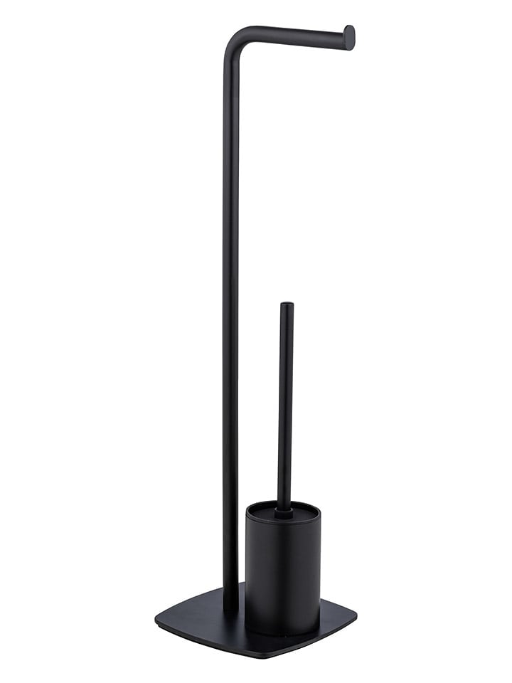 Wenko Zestaw WC "Iria" w kolorze czarnym - 23 x 72 x 20 cm rozmiar: onesize