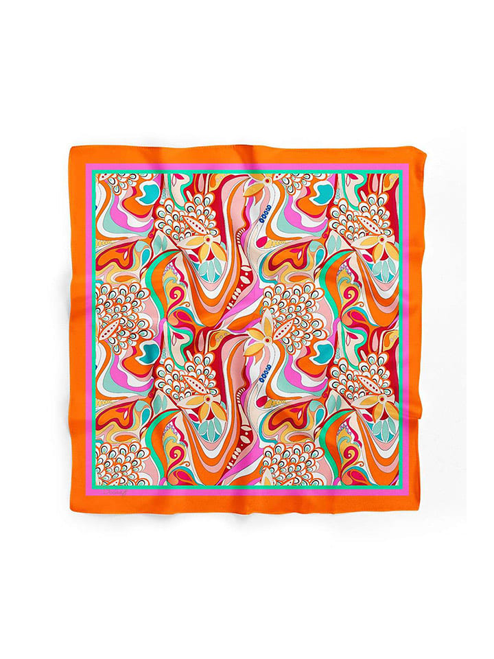 Lucky Bees Chusta w kolorze pomarańczowo-różowym - 55 x 55 cm rozmiar: onesize