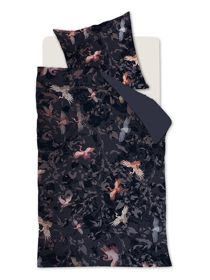 Beddinghouse Satynowa poszewka "Endeavour" w kolorze granatowym na poduszkę rozmiar: 80x80 cm