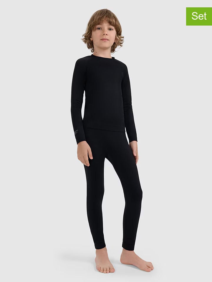4F 2-częściowy zestaw bielizny termicznej w kolorze czarnym rozmiar: 152/158