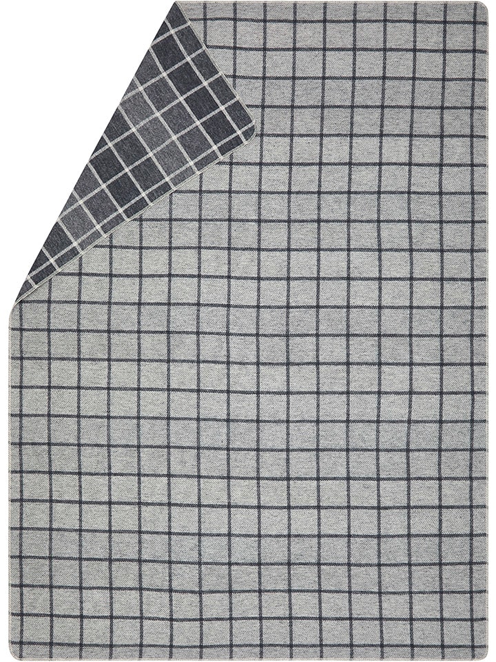 David Fussenegger Koc flanelowy "Silvretta - Karo" w kolorze szarym rozmiar: 200x140 cm