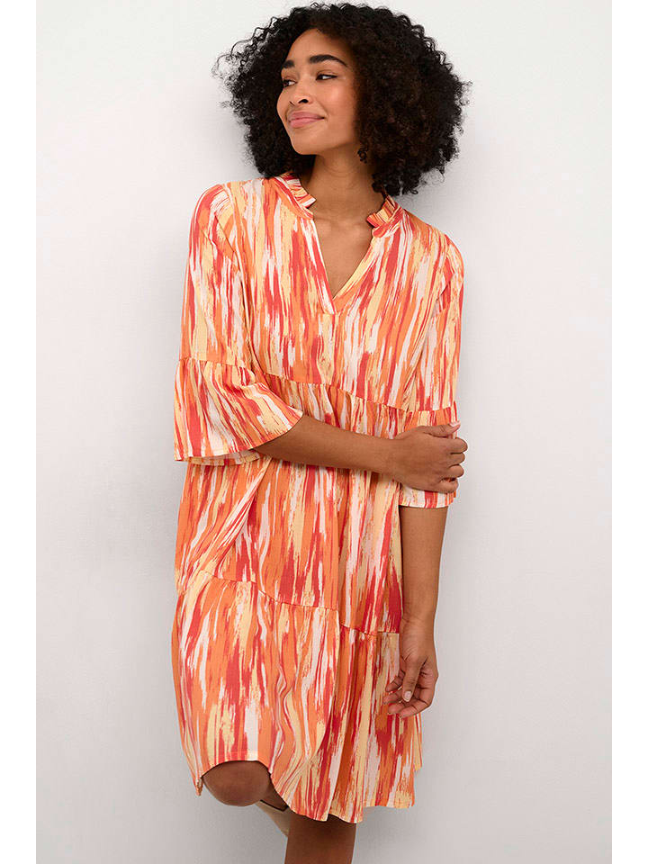 Kaffe Sukienka w kolorze pomarańczowo-czerwono-białym rozmiar: 40