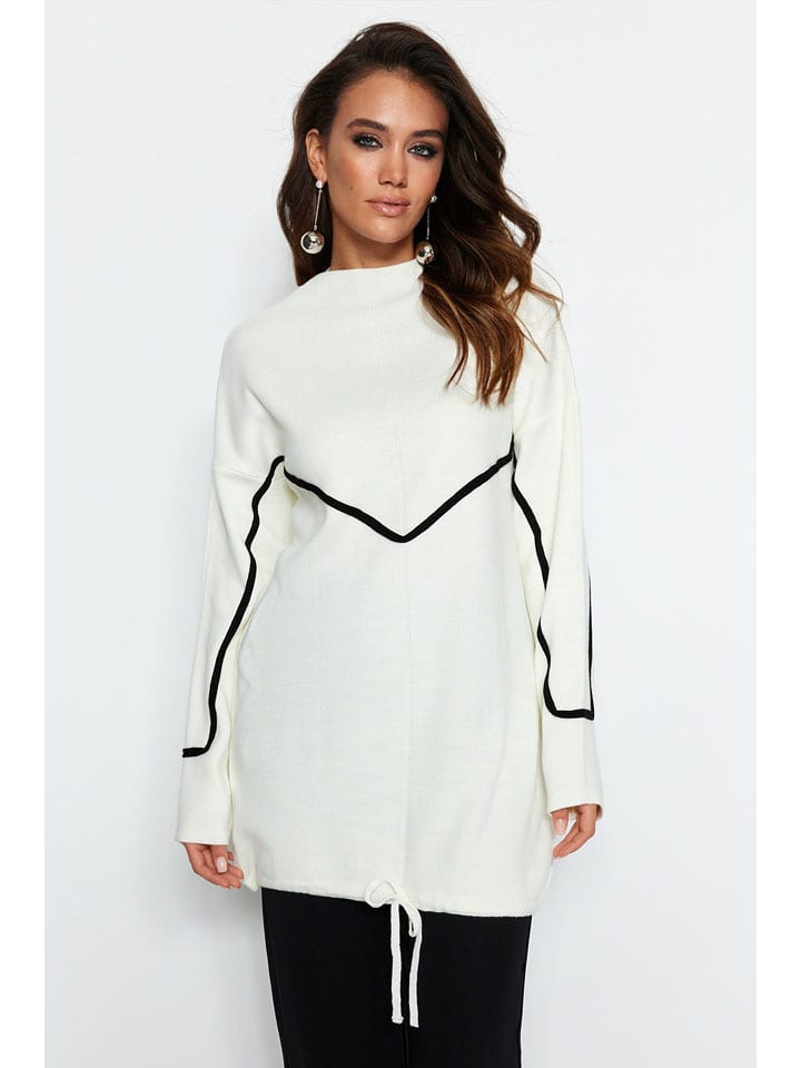 trendyol Sweter w kolorze biało-czarnym rozmiar: L/XL