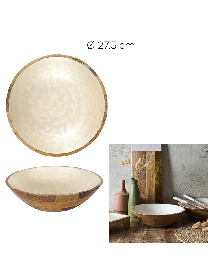 Ethnical Life Miska "Nerina" w kolorze jasnobrązowo-kremowym - Ø 27,5 cm rozmiar: onesize