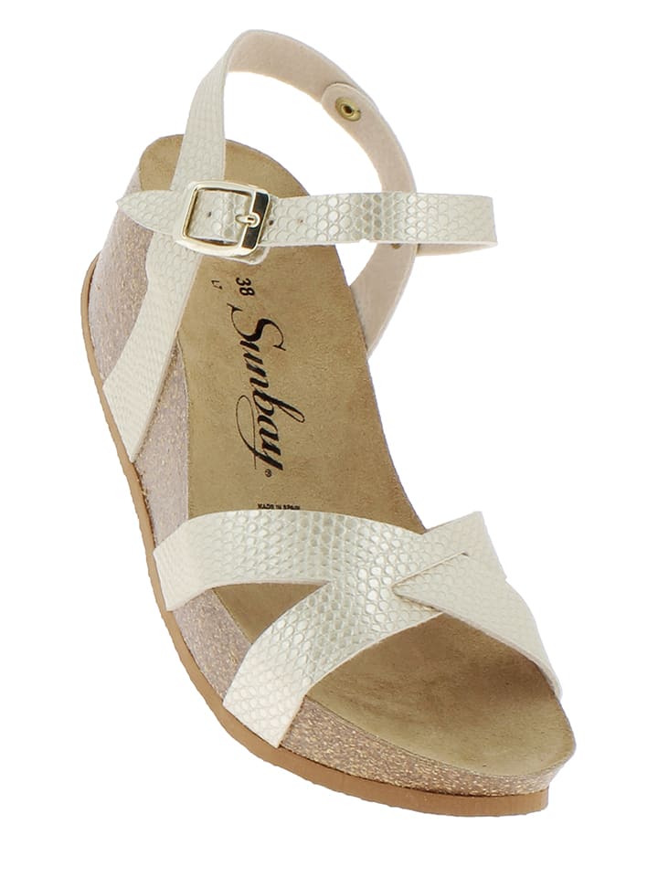 Sunbay Sandały "Pivoine" w kolorze srebrnym na koturnie rozmiar: 40