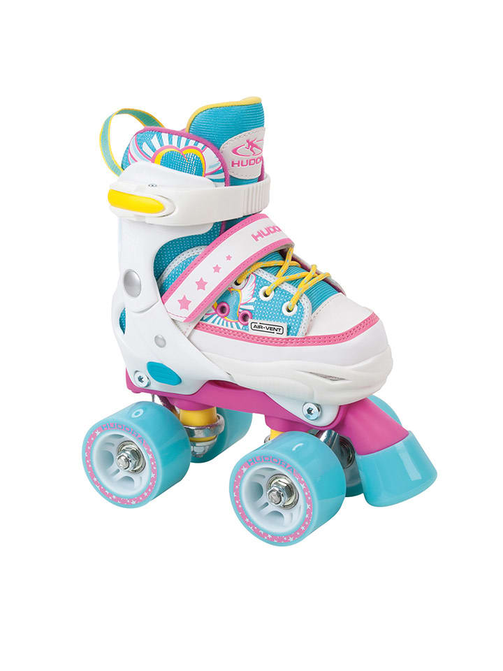 Hudora Wrotki w kolorze biało-niebiesko-różowym rozmiar: 32-35