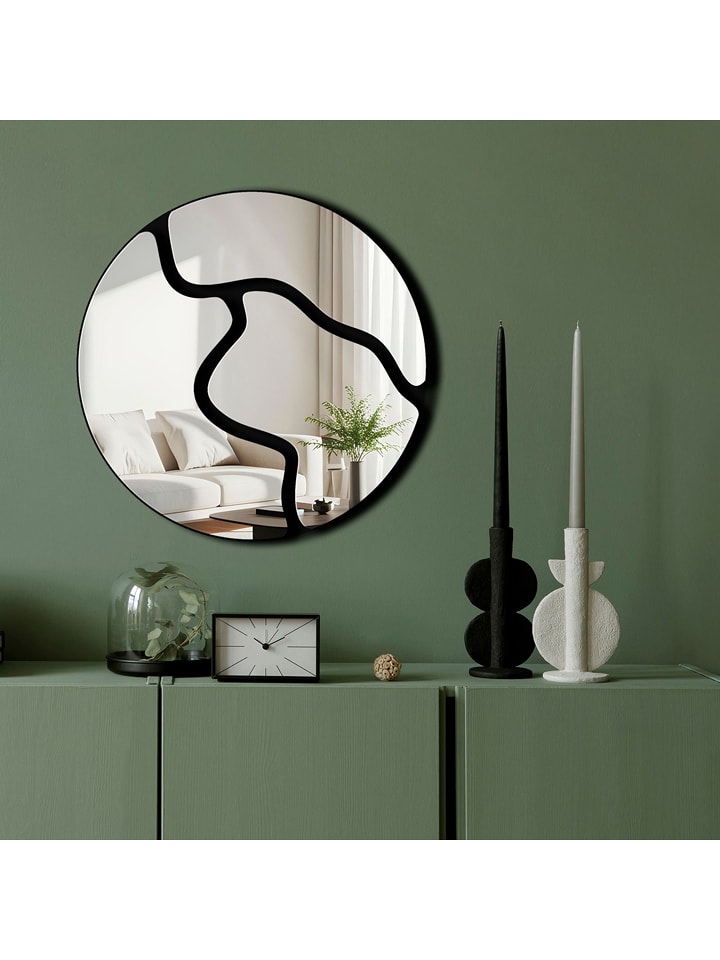 Wallity Lustro w kolorze czarnym - Ø 48 cm rozmiar: onesize