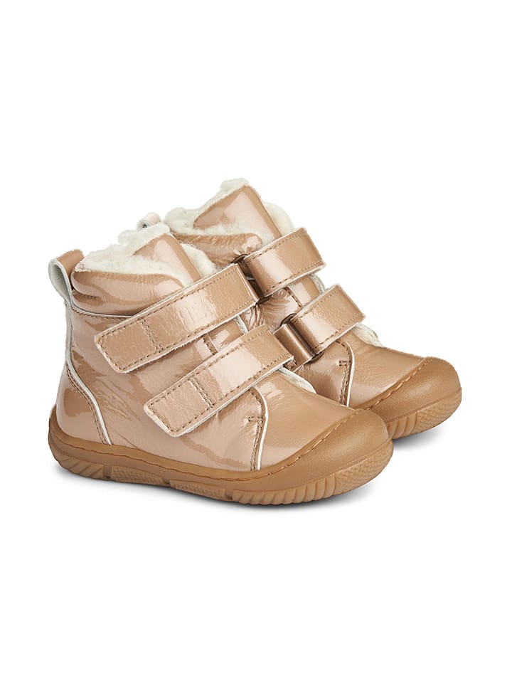 Wheat Skórzane botki zimowe w kolorze beżowym rozmiar: 19