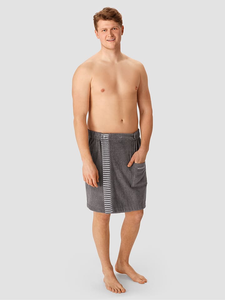 Schiesser Ręcznik "Rom" w kolorze szarym do sauny rozmiar: 55x150 cm