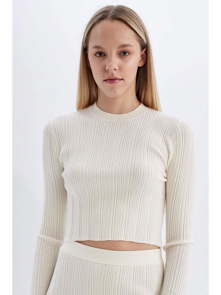 DeFacto Sweter w kolorze białym rozmiar: M