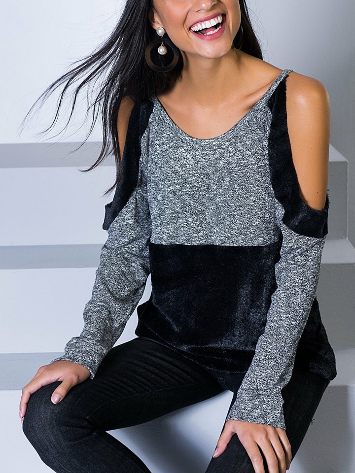 LA Angels Bluzka w kolorze szaro-czarnym rozmiar: S