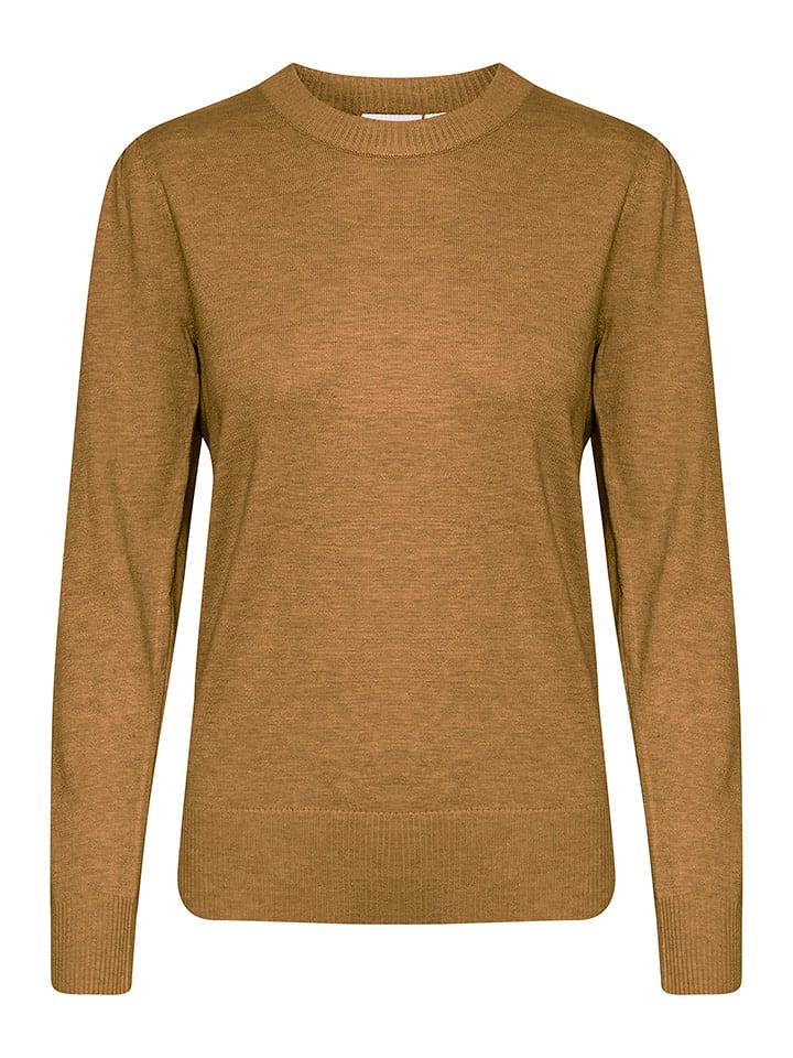 SAINT TROPEZ Sweter w kolorze jasnobrązowym rozmiar: M