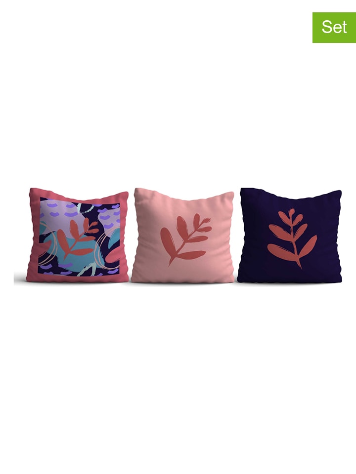 Wallity Poduszki (3 szt.) w kolorze jasnoróżowo-granatowym rozmiar: 43x43 cm