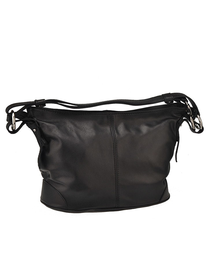 ORE10 Skórzana torebka "Roers" w kolorze czarnym - 34 x 24 x 12 cm rozmiar: onesize