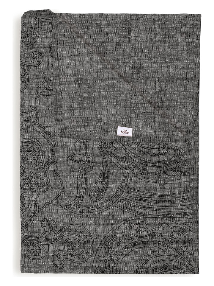 Zo!Home Narzuta "Paisley di Lino" w kolorze antracytowym rozmiar: 50x50 cm