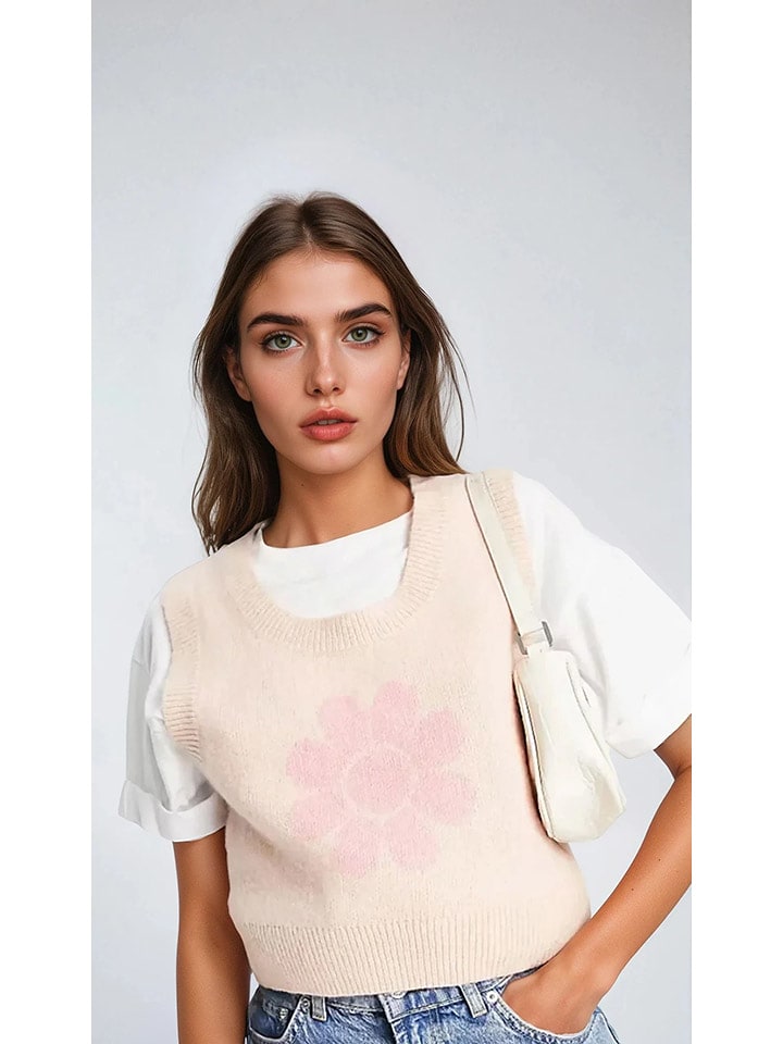 Monki Bezrękawnik w kolorze beżowym rozmiar: S