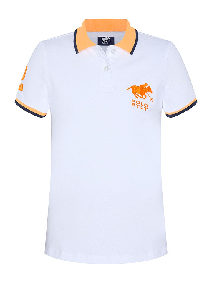 Polo Sylt Koszulka polo w kolorze biało-pomarańczowym rozmiar: 122/128