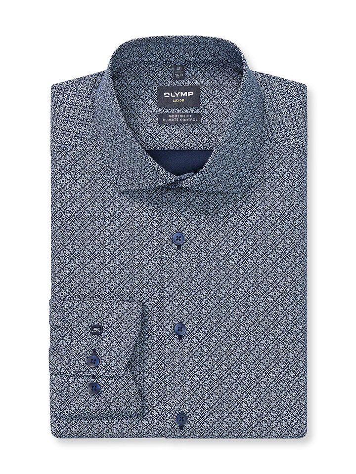 OLYMP Koszula "Luxor" - Modern fit - w kolorze granatowym rozmiar: 42