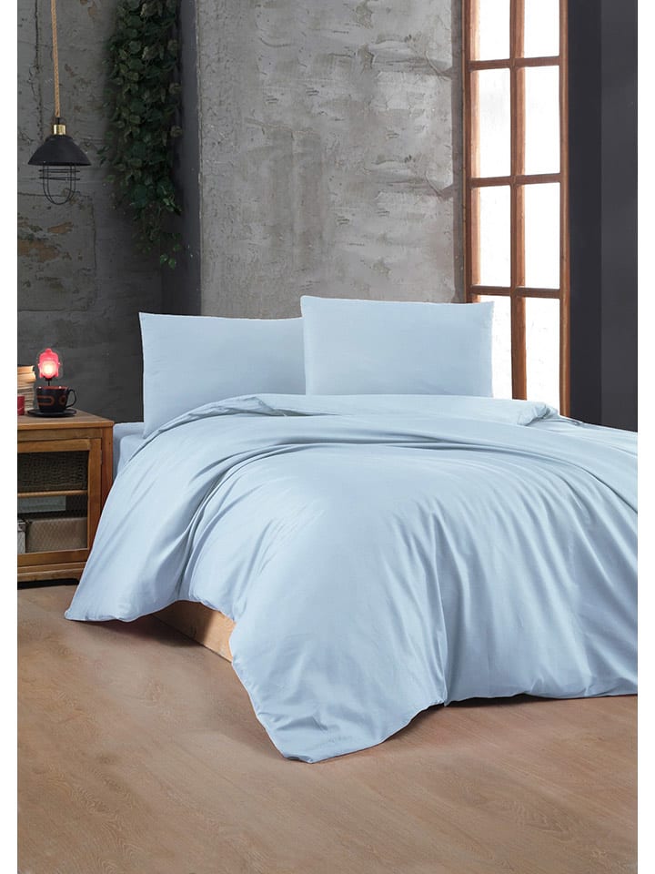 Colourful Cotton Komplet pościeli renforcé w kolorze błękitnym rozmiar: 155x220 cm