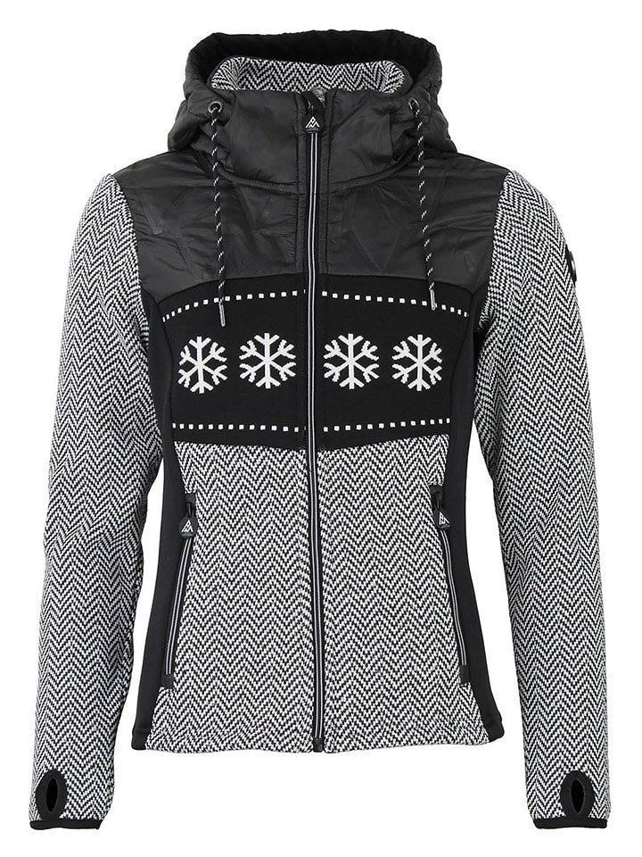 Peak Mountain Kurtka polarowa "Animo" w kolorze czarno-białym rozmiar: XL