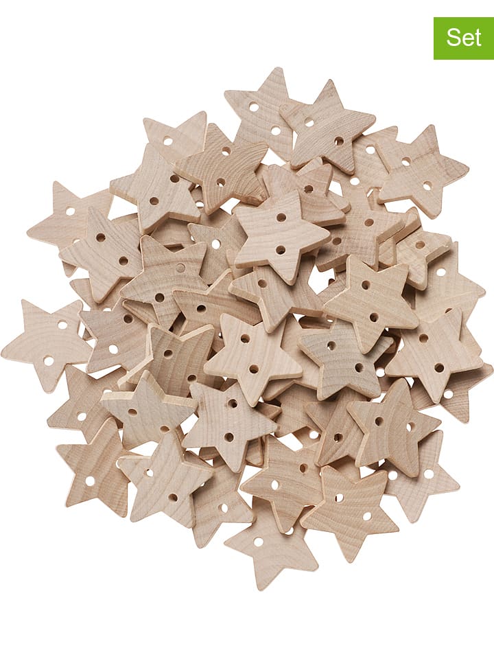 SUNNYSUE Drewniane guziki (60 szt.) w kolorze jasnobrązowym rozmiar: onesize